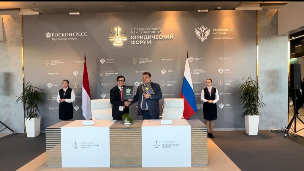 Indonesia dan Rusia Menandatangani Memorandum of Understanding (Nota Kesepahaman) Kerjasama di Bidang Hukum.