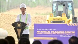 Presiden Joko Widodo Groundbreaking Pusat Pelatihan Nasional PSSI di IKN