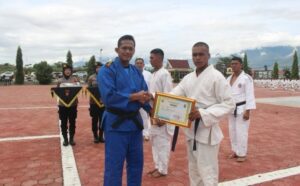 Polda Sulteng Gelar tradisi Kenaikan Sabuk Biru Kyu 5 Beladiri Polri