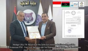 Konsorsium PPWI – First Union Berikan Piagam Penghargaan kepada Menteri Dalam Negeri Libya