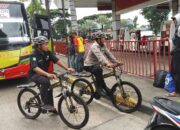 Amankan Mudik 2024 di Rest Area Tangerang, Polisi Gelar Patroli Sepeda