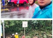 Polsek Ciawi Lakukan Pengecekan Terkait Kendaraan Mengalami Musibah Tertimpa Pohon Tumbang