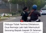 Tidak Terima Diklakson Dua Pemuda Berboncengan Memukul Pengendara Motor