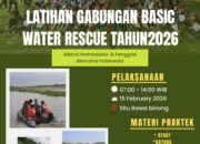 Tingkatkan Kesiapsiagaan Aliansi Mahasiswa dan Penggiat Bencana Gelar Latihan Gabungan Water Rescue 2026