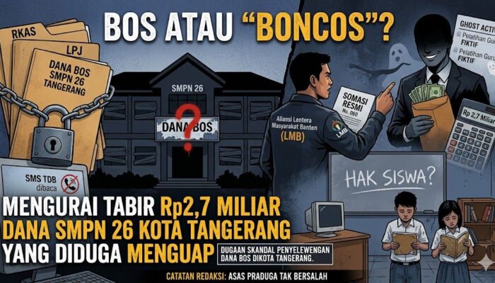 BOS ATAU “BONCOS”? Mengurai Tabir Rp2,7 Miliar Dana SMPN 26 Kota Tangerang yang Diduga Menguap